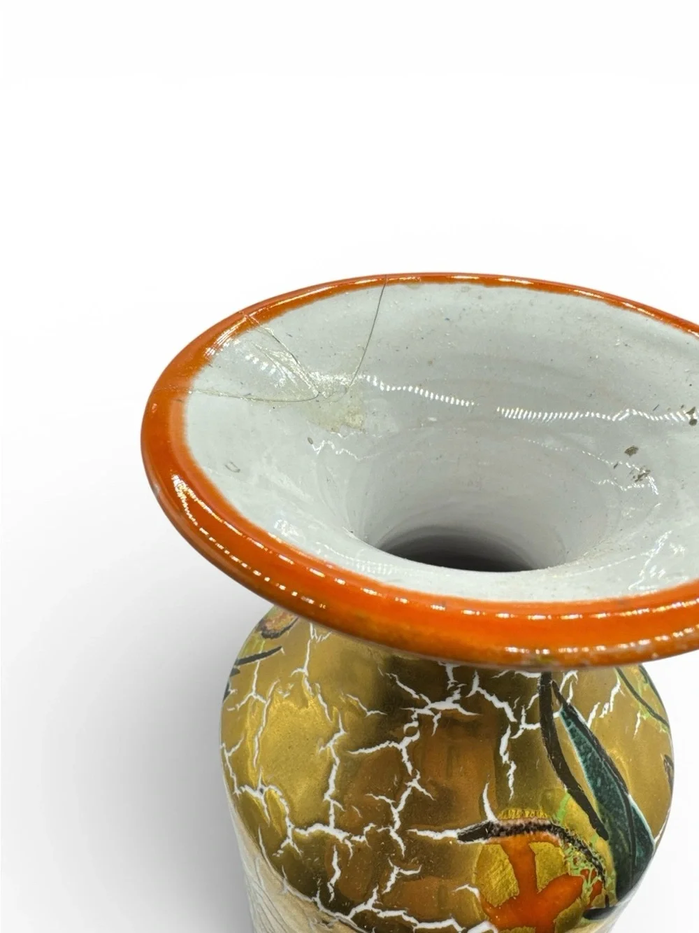 Vintage 1960s Italian Polychromatic Delft Ceramic Vase Mid Century Italian Vase - Picture 6 of 7